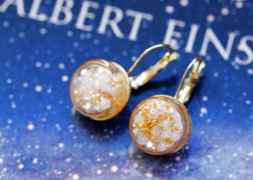 Earrings from Swarovski beads and glass bubbles